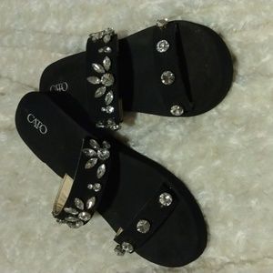 Cato rhinestone wedge sandles